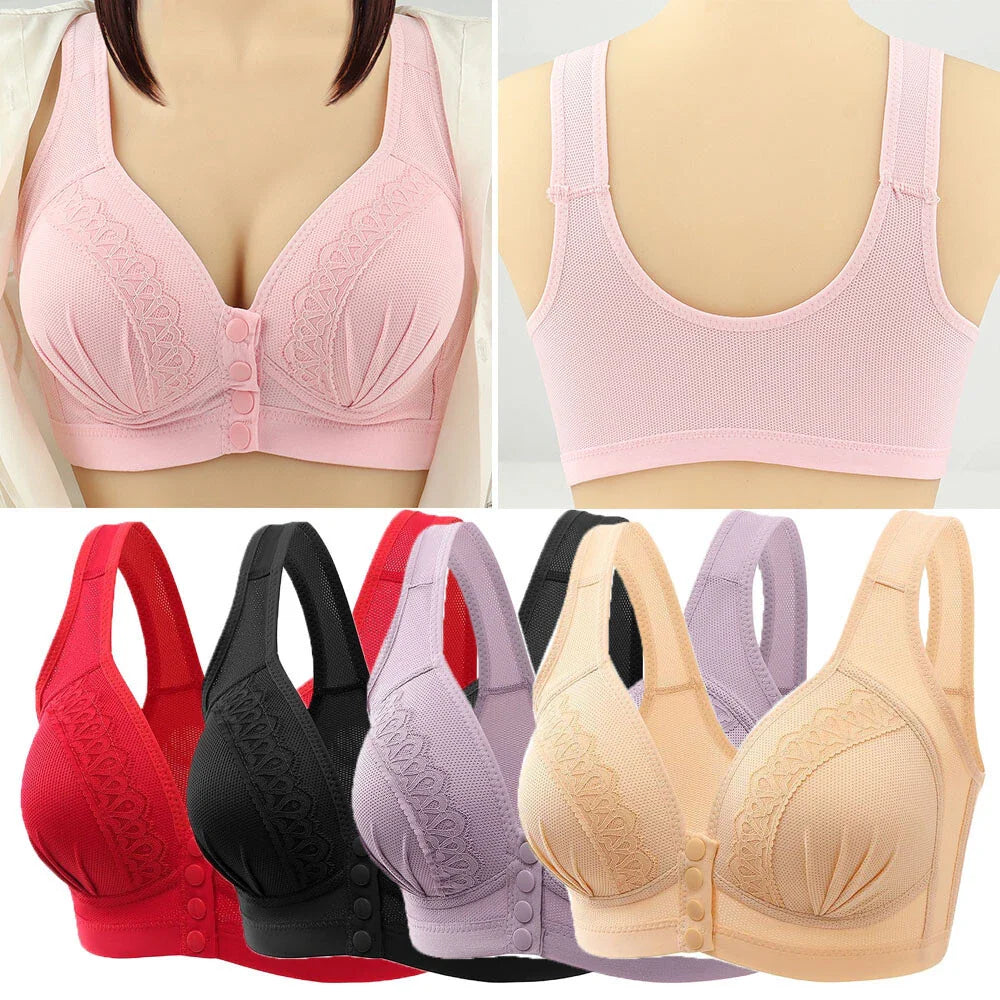 Front Closure Button Lingerie Bras Vest Bralette Underwear